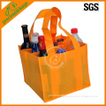 cheap eco orange nonwoven wine bottle bag